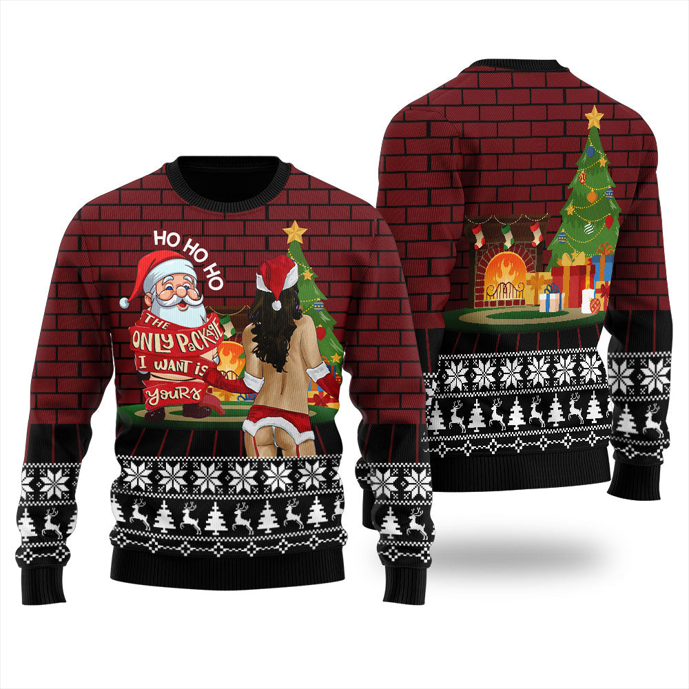 Santa Playing With Hotgirl Ugly HO HO HO Sweater For Women