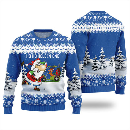 Santa And Golf Mens Ugly Christmas Sweater