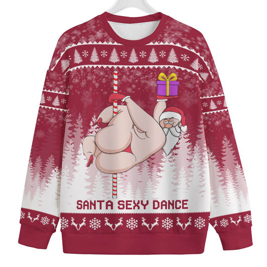 Santa Sexy Dance Womens Plus Ugly Christmas Sweater