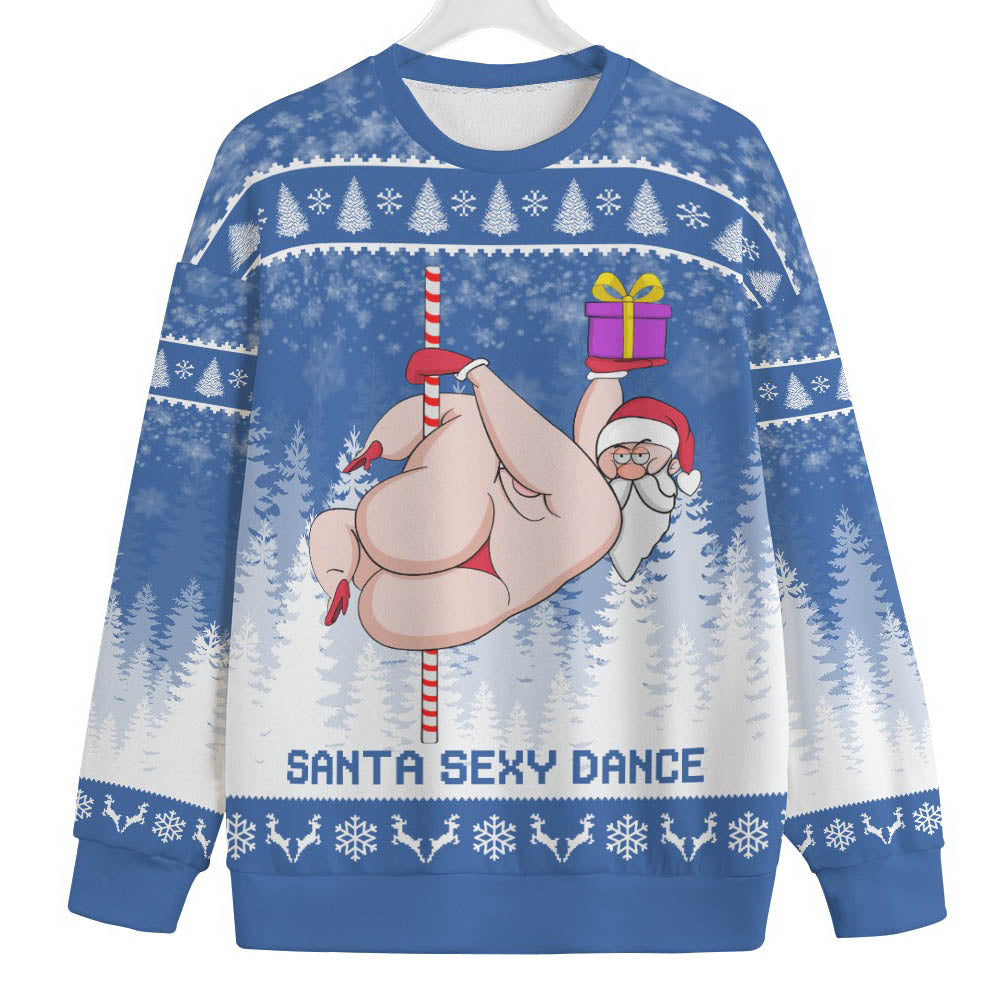Santa Sexy Dance Womens Plus Ugly Christmas Sweater