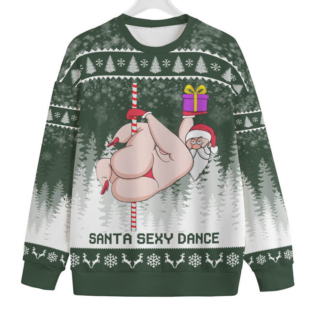 Santa Sexy Dance Womens Plus Ugly Christmas Sweater