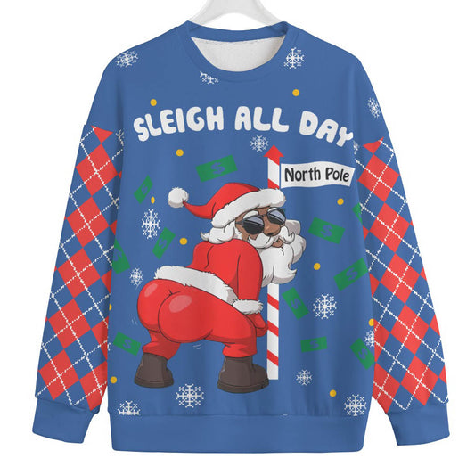 Santa Sleigh All Day Naughty Mens Big And Tall Christmas Sweater
