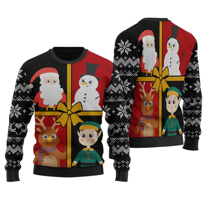 Santa Squad Ugly Christmas Sweater Black