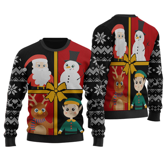 Santa Squad Ugly Christmas Sweater Black