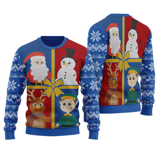 Santa Squad Ugly Christmas Sweater Royal