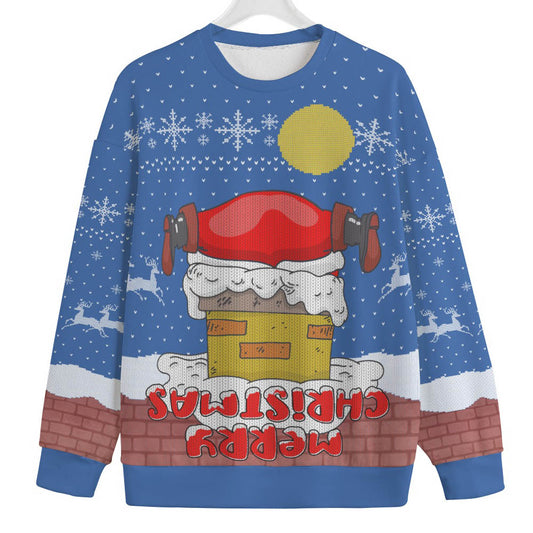 Santa Stuck In The Upside Down Mens Big And Tall Christmas Sweater