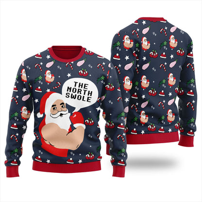 Santa The Swoleman Christmas Sweater Men