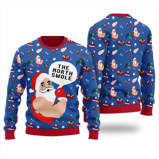 Santa The Swoleman Christmas Sweater Men