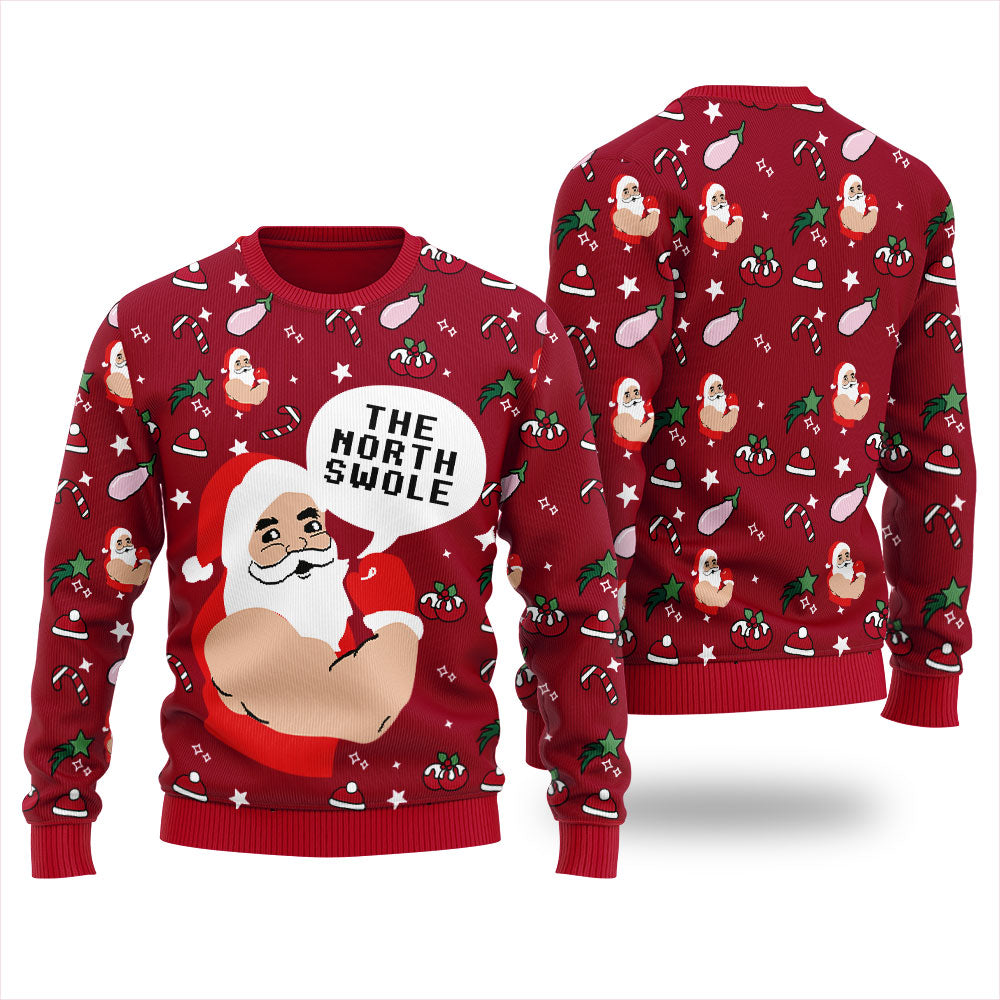 Santa The Swoleman Christmas Sweater Men