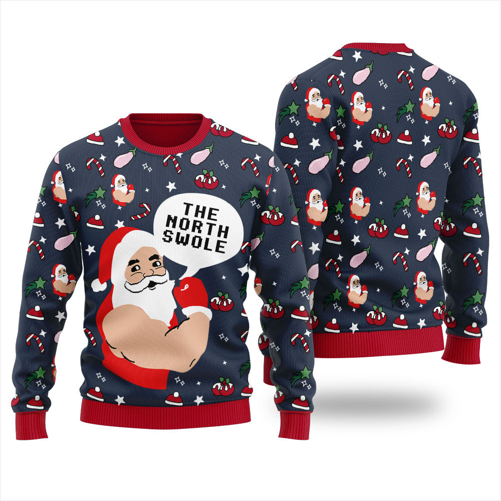 Santa The Swoleman Christmas Sweater Men