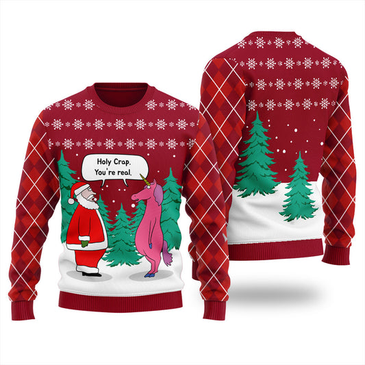 Santa Unicorn Fiction Men's Ugly Christmas Sweater