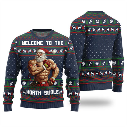 Santa Welcome To The North Swole Ugly Christmas Sweater For Women