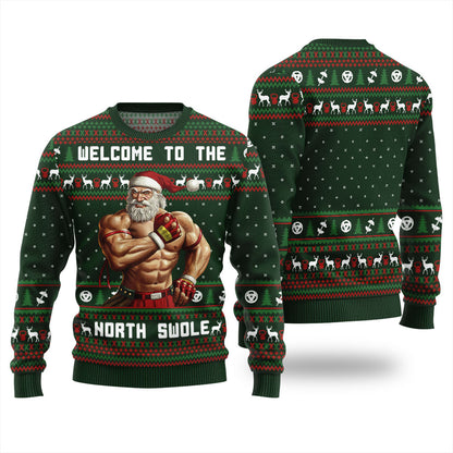 Santa Welcome To The North Swole Ugly Christmas Sweater For Women