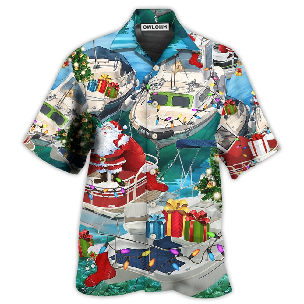 Hawaiian Shirt / Adults / S Pontoon Santa Claus's Pontoon Is Coming To Town - Hawaiian Shirt 