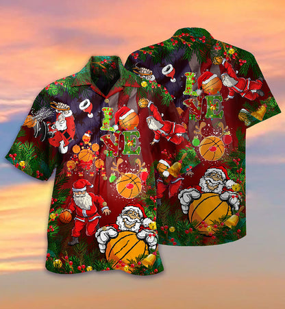 Basketball Santa Love Basketball - Hawaiian Shirt 