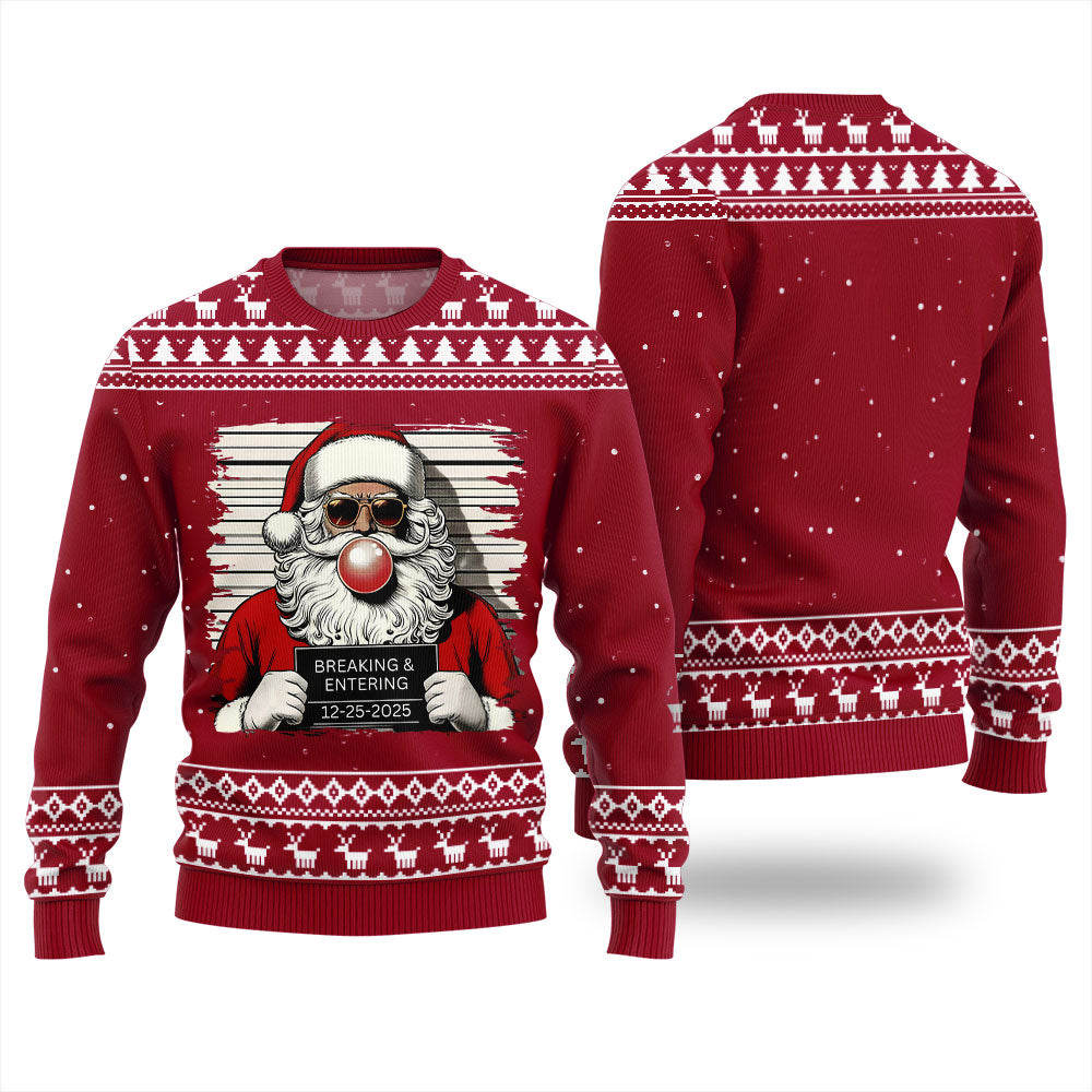 Santas Breaking And Entering Ugly Christmas Sweater