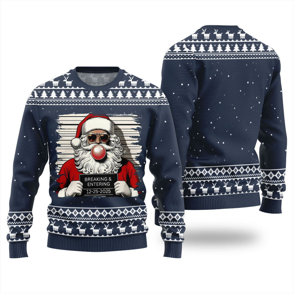 Santas Breaking And Entering Ugly Christmas Sweater