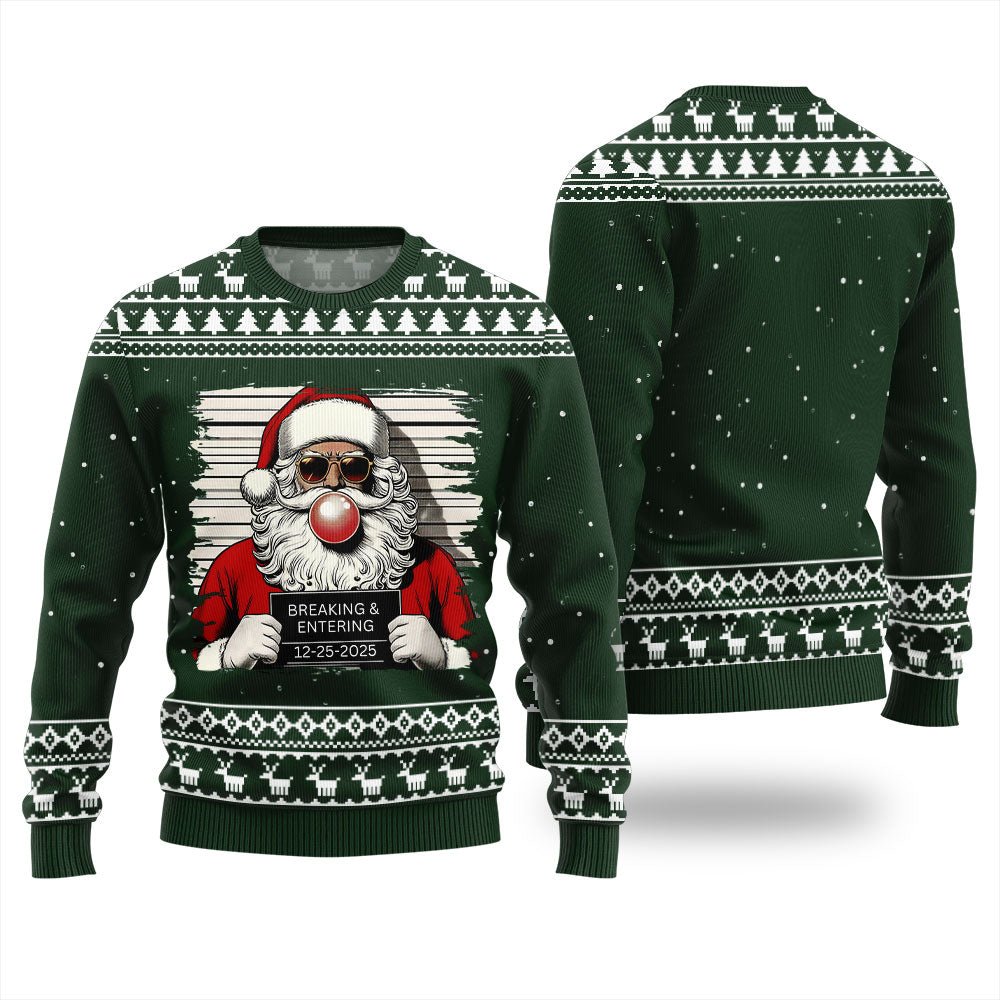 Santas Breaking And Entering Ugly Christmas Sweater