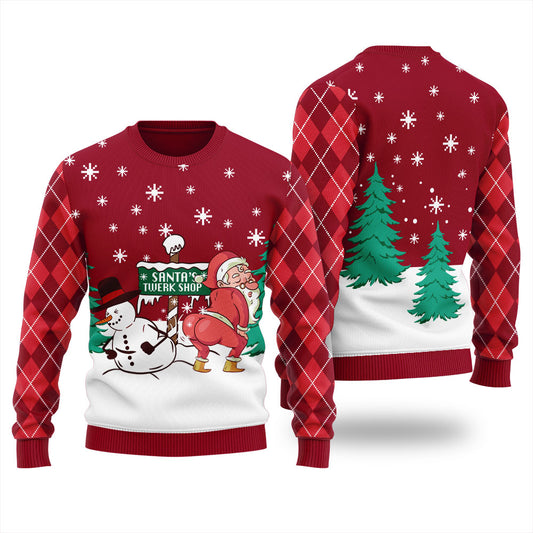 Santas Twerk Shop Christmas Ugly Sweater Women's