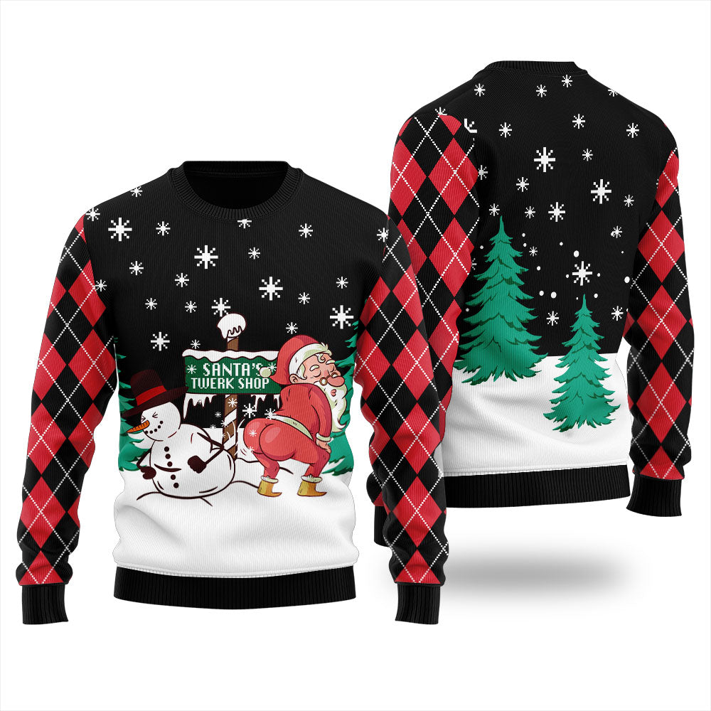 Santas Twerk Shop Christmas Ugly Sweater Women's