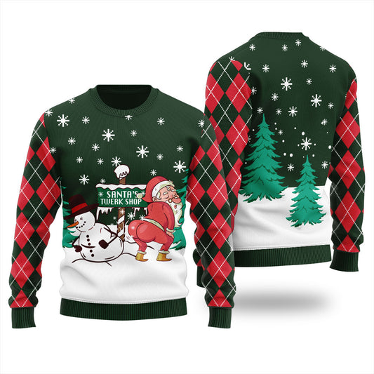 Santas Twerk Shop Funny Christmas Sweater