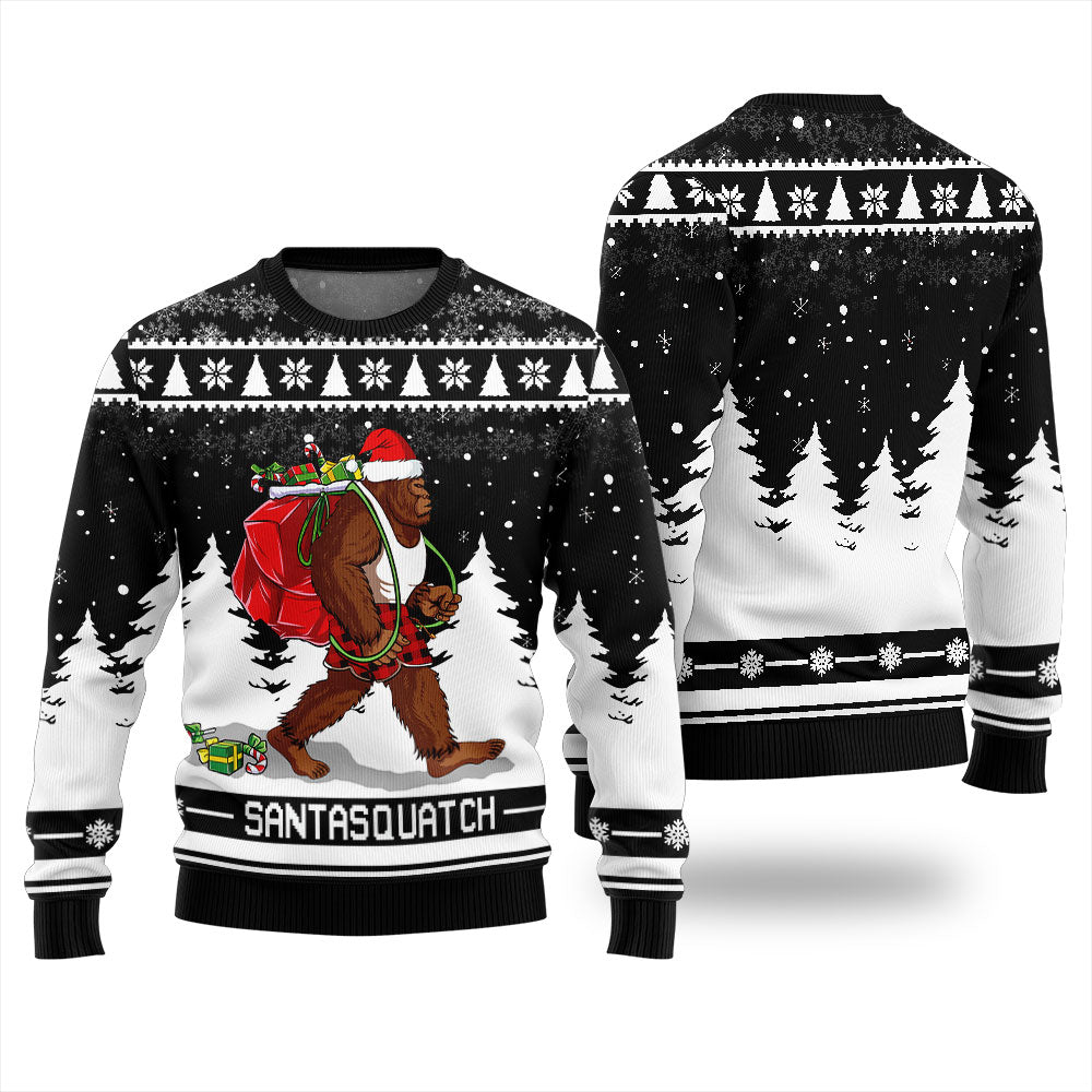 Santasquatch Bigfoot Christmas Sweater Men
