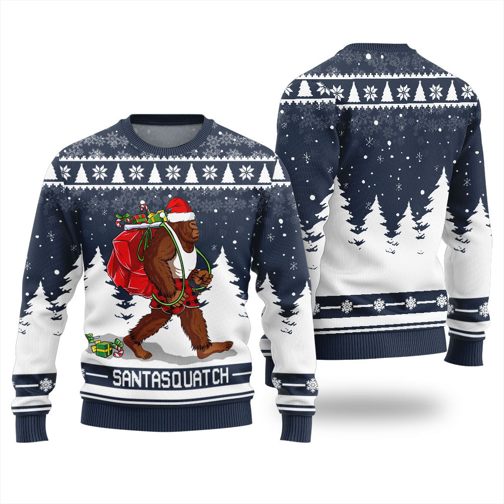 Santasquatch Bigfoot Ugly Christmas Sweater