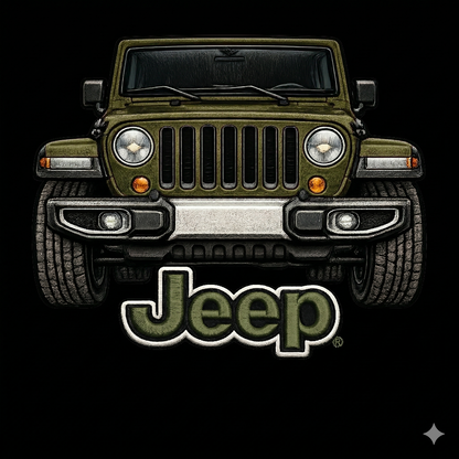 Sudadera prémium unisex Jeep bordada con cremallera de cuarto, suéter con cremallera de cuarto inspirado