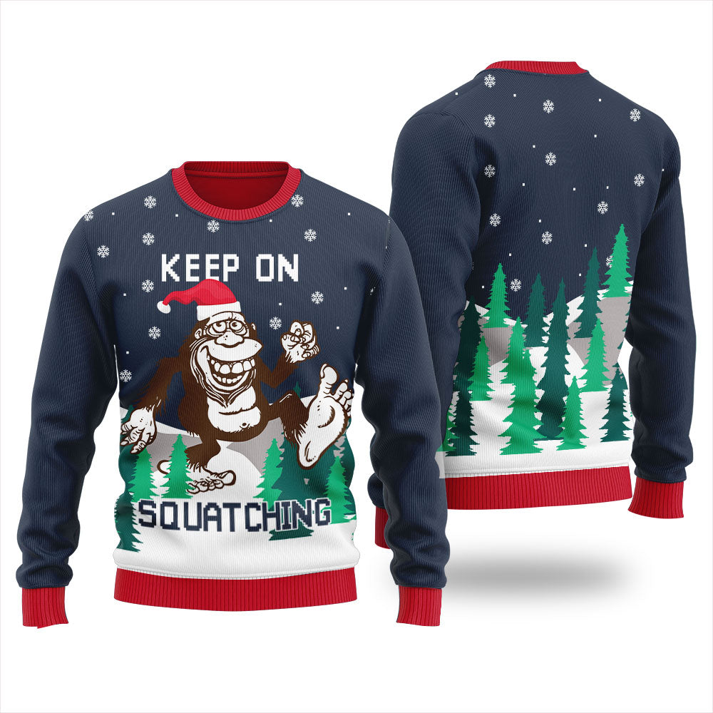 Sasquatch Bigfoot Ugly Christmas Sweater For Women