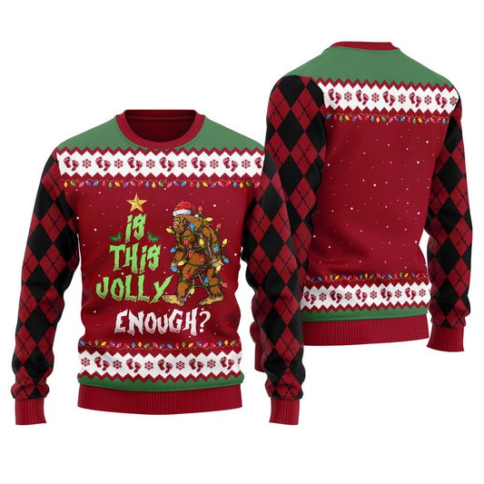 Sasquatch Christmas Ugly Sweater Women's