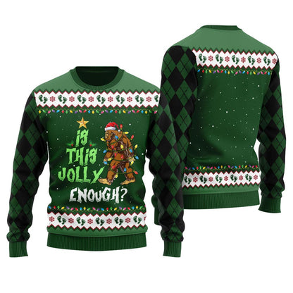 Sasquatch Christmas Ugly Sweater Women's