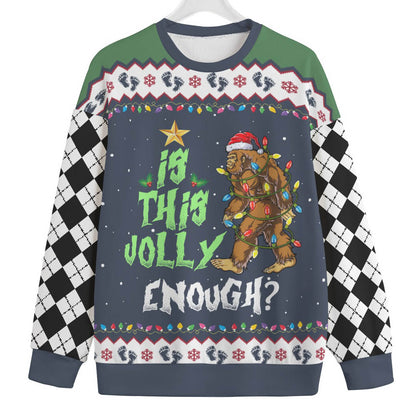 Sasquatch Mens Plus Size Ugly Christmas Sweater