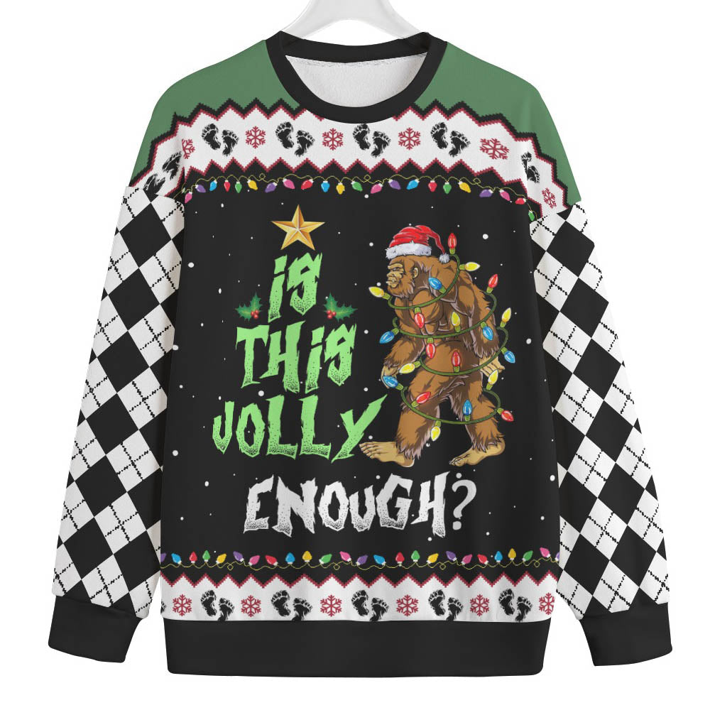 Sasquatch Mens Plus Size Ugly Christmas Sweater