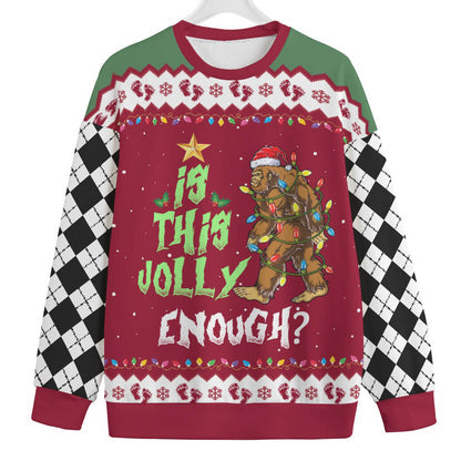 Sasquatch Mens Plus Size Ugly Christmas Sweater