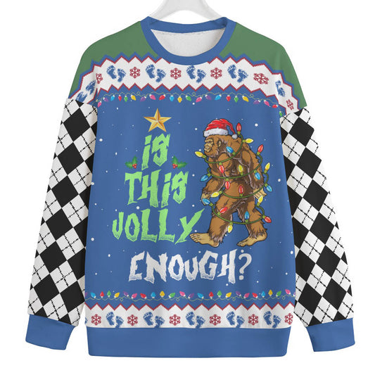 Sasquatch Mens Plus Size Ugly Christmas Sweater