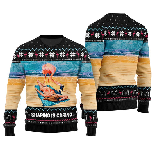 Sassy Flamingo Naughty Beach Ugly Christmas Sweater