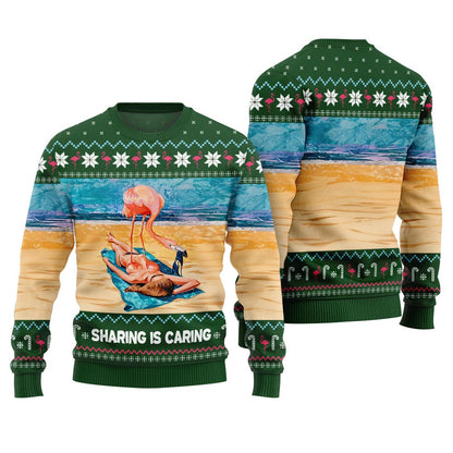Sassy Flamingo Naughty Beach Ugly Christmas Sweater