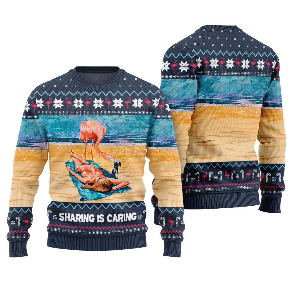 Sassy Flamingo Naughty Beach Ugly Christmas Sweater