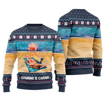 Sassy Flamingo Naughty Beach Ugly Christmas Sweater