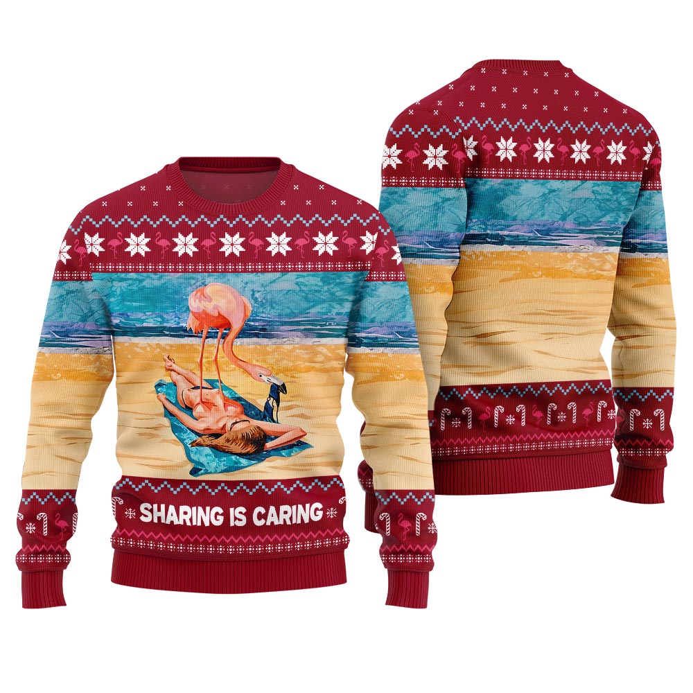 Sassy Flamingo Naughty Beach Ugly Christmas Sweater