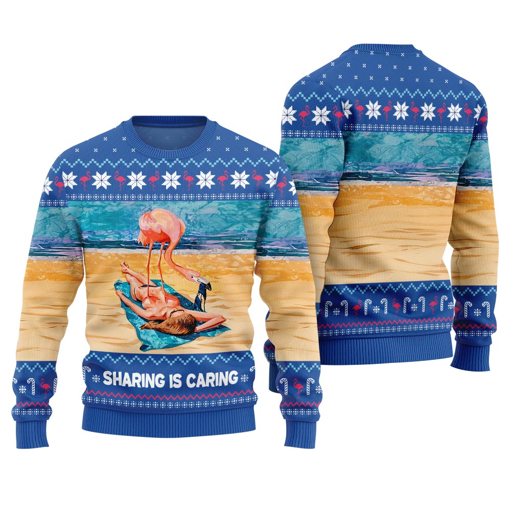 Sassy Flamingo Naughty Beach Ugly Christmas Sweater