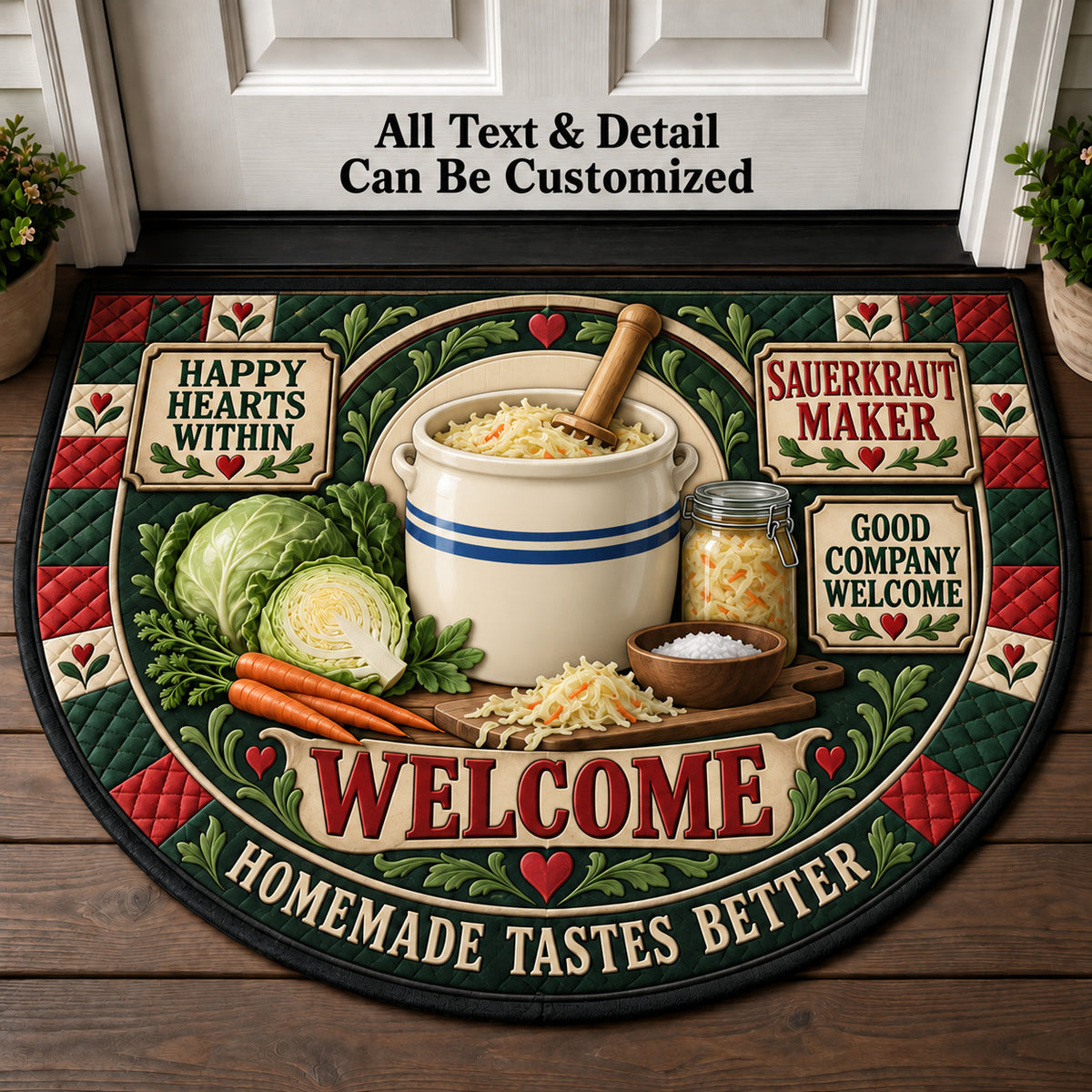 Sauerkraut Maker Personalized Half Round Mat | 5To9Vibe