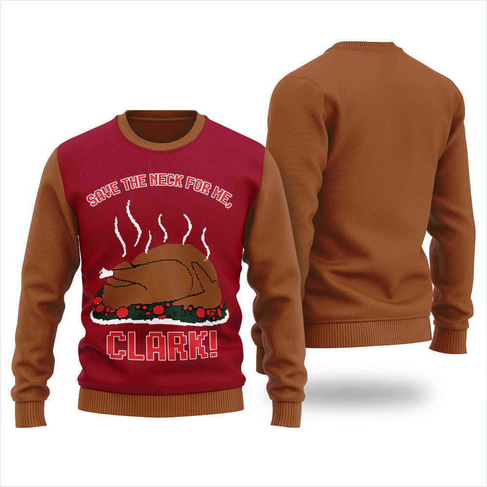 Save The Neck For Me Cousin Eddie Thanksgiving Ugly Sweater For Men
