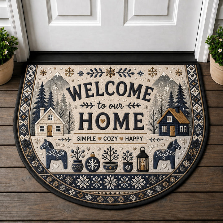 Welcome To Our Home Doormat - Scandinavian Winter Nordic Welcome Mat - 5to9vibe
