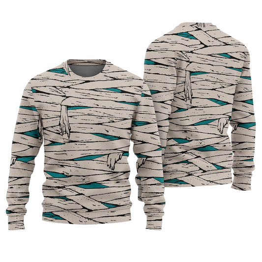 Scary Mummy Costume For Halloween Men's Ugly Sweater