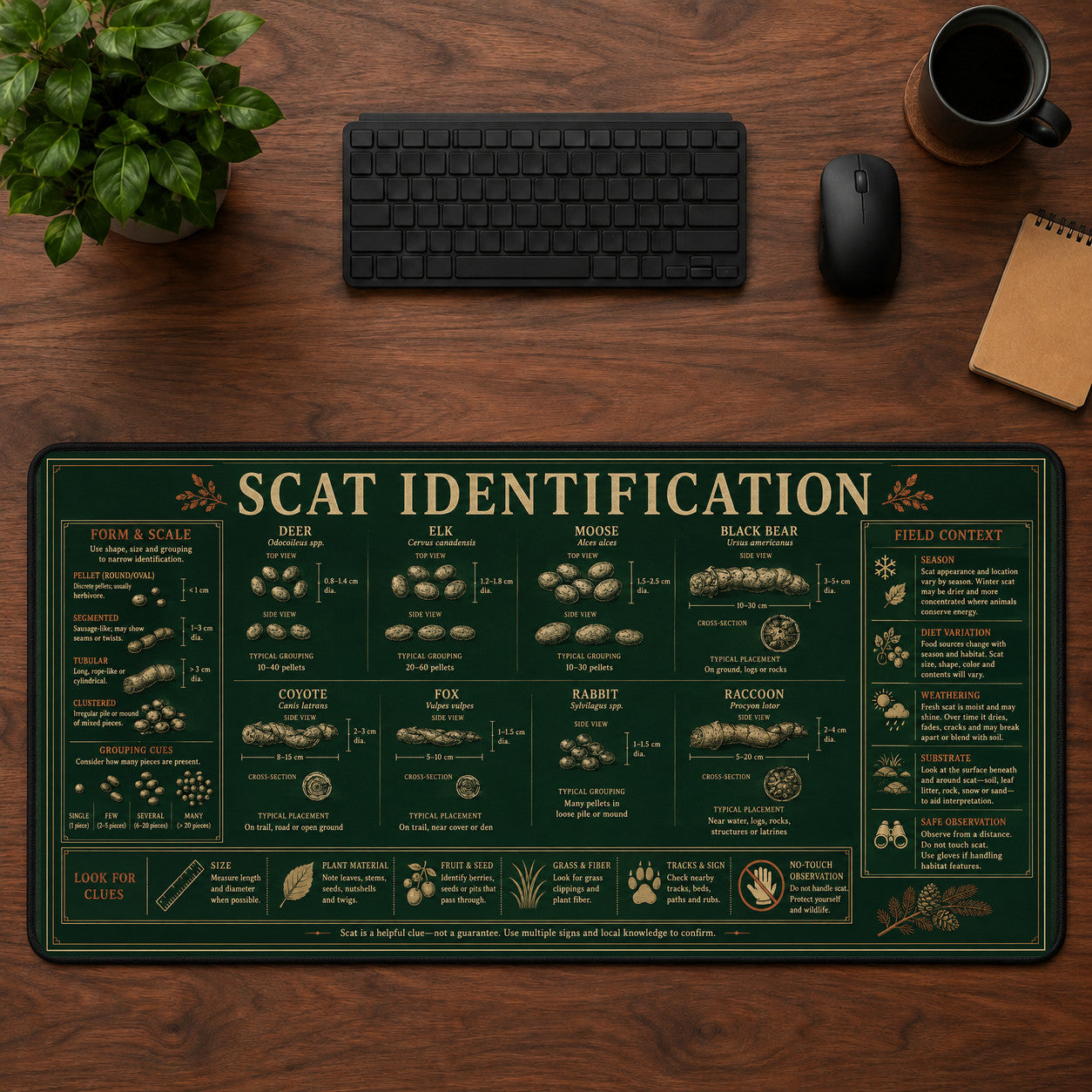 Scat Identification Desk Mat Mouse Pad | 5To9Vibe