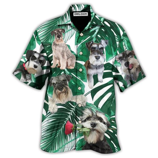 Hawaiian Shirt / Adults / S Schnauzer Miniature Tropical Leaf - Hawaiian Shirt 