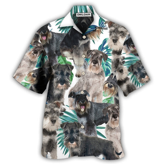 Hawaiian Shirt / Adults / S Schnauzer Dog Tropical Leaf Cool - Hawaiian Shirt 