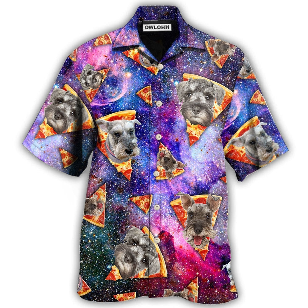 Hawaiian Shirt / Adults / S Schnauzer Dog Lover Mysterious Galaxy Pizza - Hawaiian Shirt 