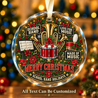 School Band Personalized Glass Ornament | 5To9Vibe